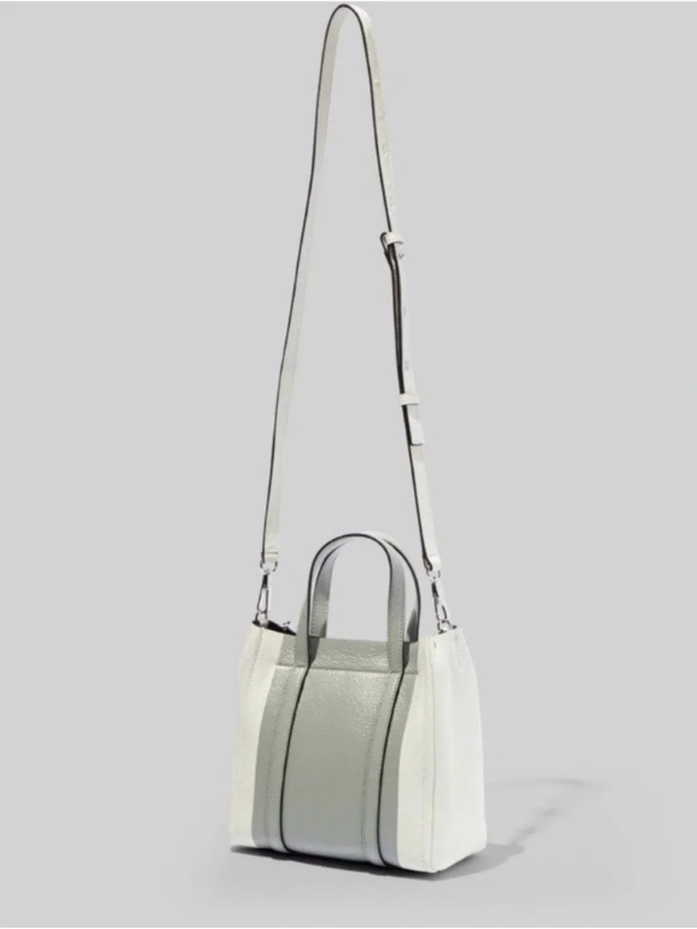 Marc Jacobs Mini Colorblock Leather Tote Bag - NWT Grey/White